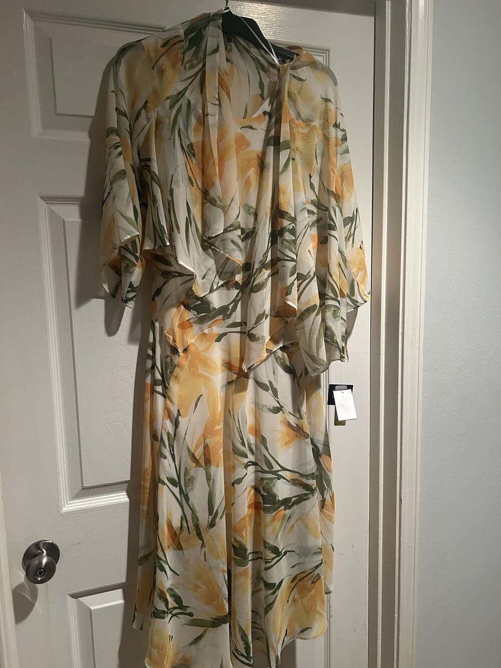 Signature by Robbie Bee RB68348K 2PC Set Size M Yellow Floral Dress